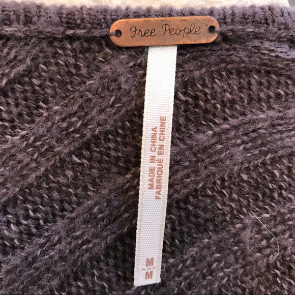 Free People purple cardigan sweater knit fuzzy med - Picture 7 of 7